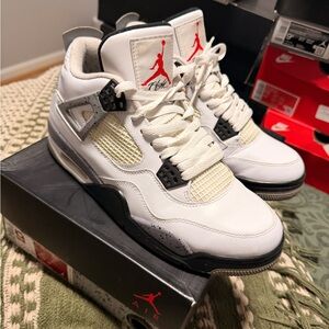 Nike Air Jordan 4 2012 cement White with Red and Black Accents